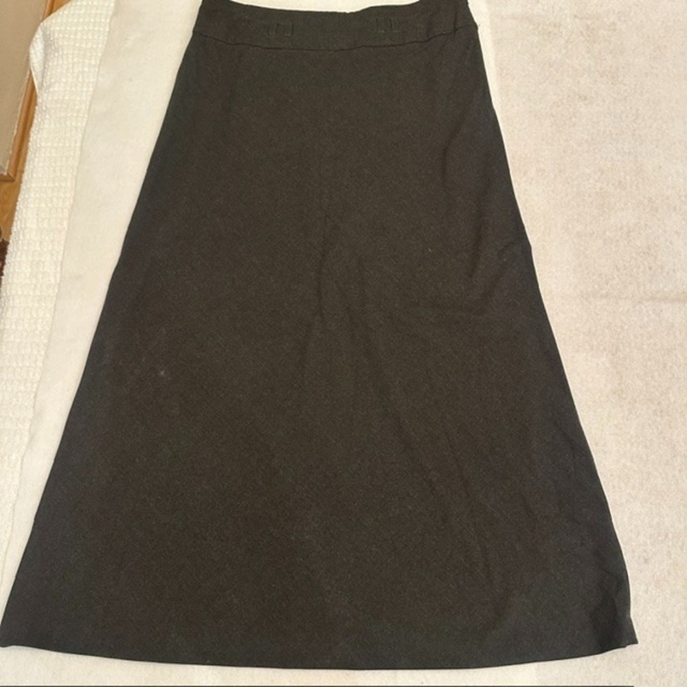 Old Navy Stretch A Line Skirt 10 Gray Long Maxi Poly Rayon Office Casual Elastic